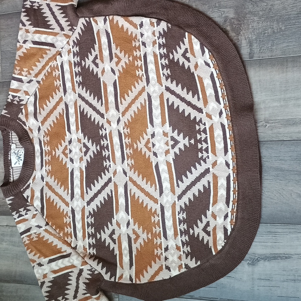 Cotton and Rye Sweater Size L Aztec Western Cowgirl Rodeo - Picture 7 of 15